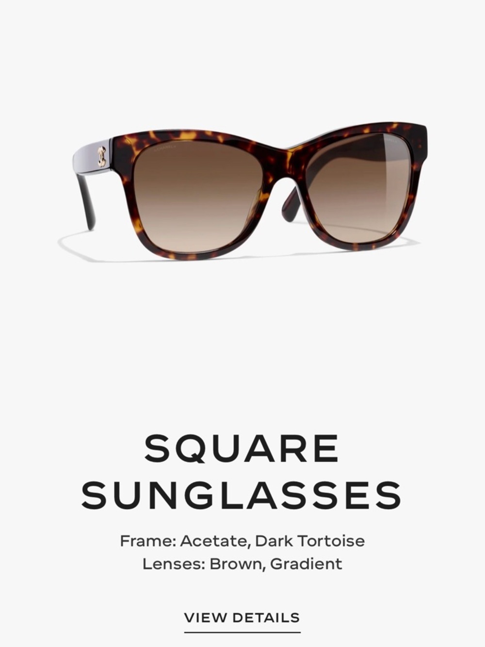CHANEL Square Sunglasses - Brown Gradient Lenses